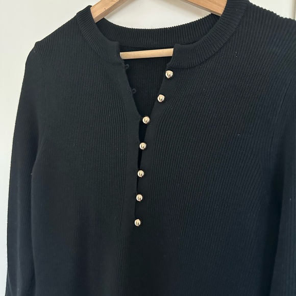 Commense Wool Blend Lace Hem Metal Button Mini Dress Size Medium - Picture 5 of 6